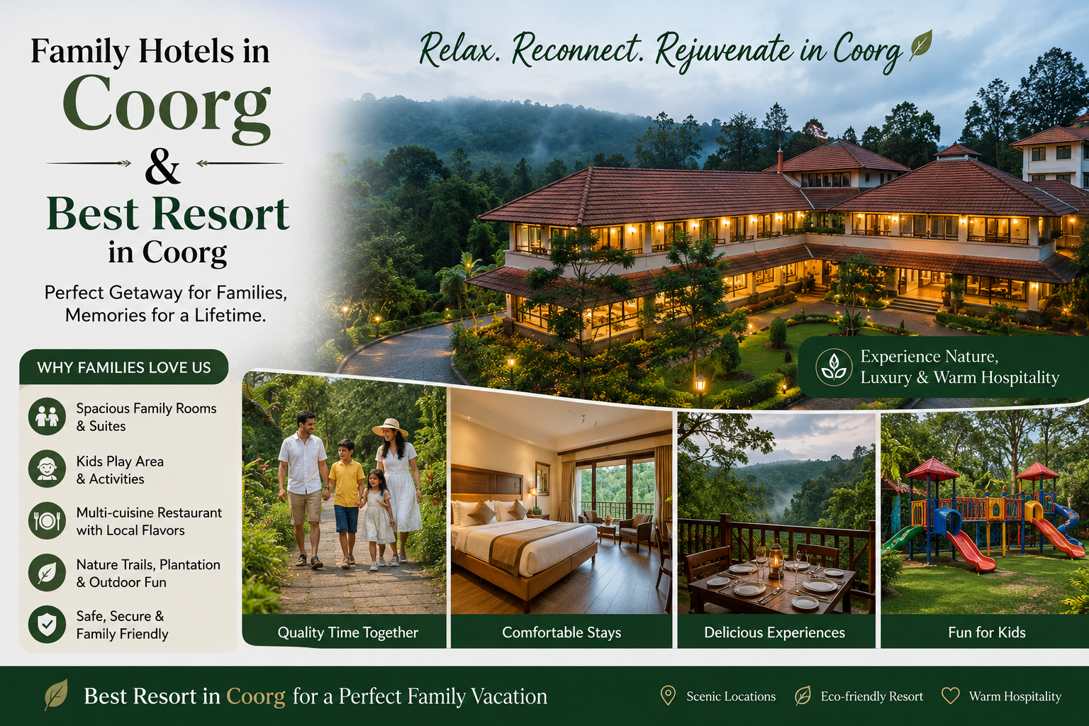 Family Hotels in Coorg and Best Resort in Coorg: A Complete Guide for a Memorable Stay